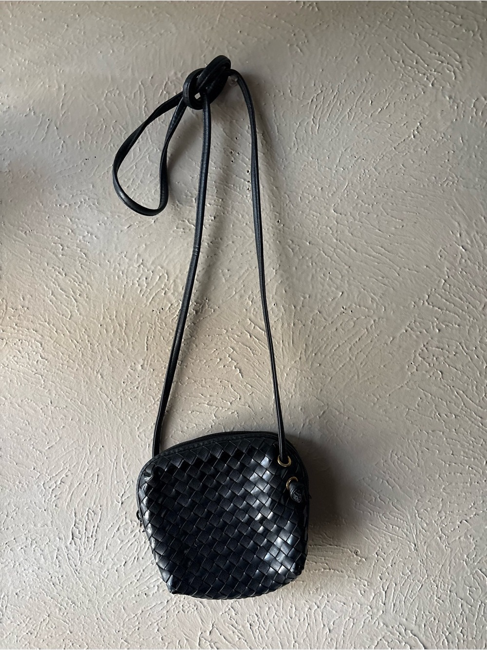 Black Woven Crossbody Bag - Women's Shoulder Purse